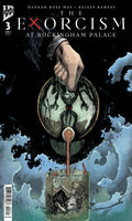 Comic book cover titled 'The Exorcism at Buckingham Palace' with a hand holding a spoon over a bowl.