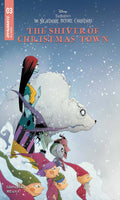 Comic book cover of 'The Shiver of Christmas Town' from 'The Nightmare Before Christmas' series.