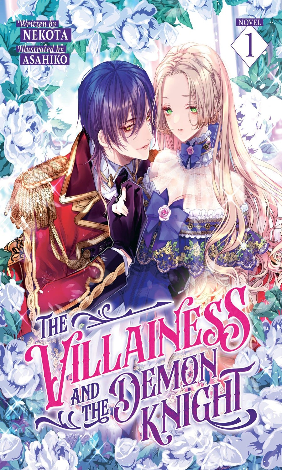 Manga book cover featuring two characters in formal attire with floral background