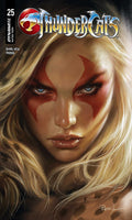 Comic book cover featuring a character with a fierce expression and 'ThunderCats' logo.