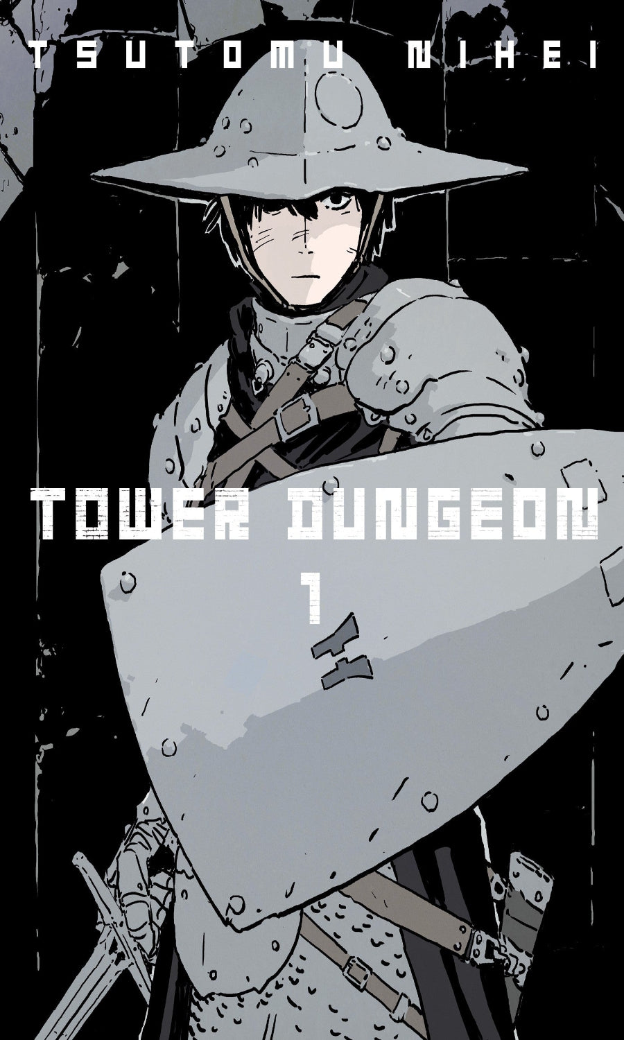Cover of 'Tower Dungeon' with a character in armor holding a shield.