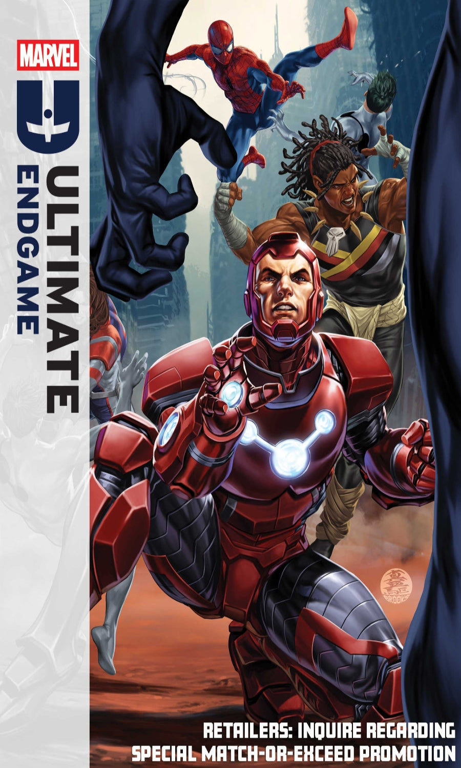 Comic book cover featuring Iron Man and Spider-Man with Marvel logo