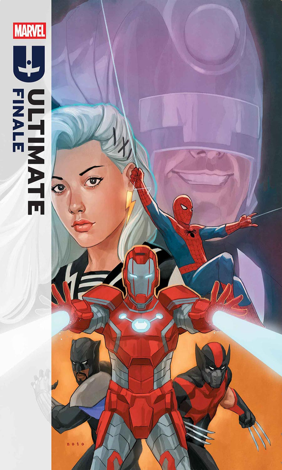 Comic book cover featuring superhero characters with Marvel logo