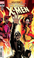 Front cover of Marvel's The Uncanny X-Men issue 33, featuring a dramatic comic-book illustration with multiple characters in action poses against a fiery red, orange, and yellow background. The Marvel logo appears in the top-left corner, and the title 'The Uncanny X-Men' is prominently displayed at the top.