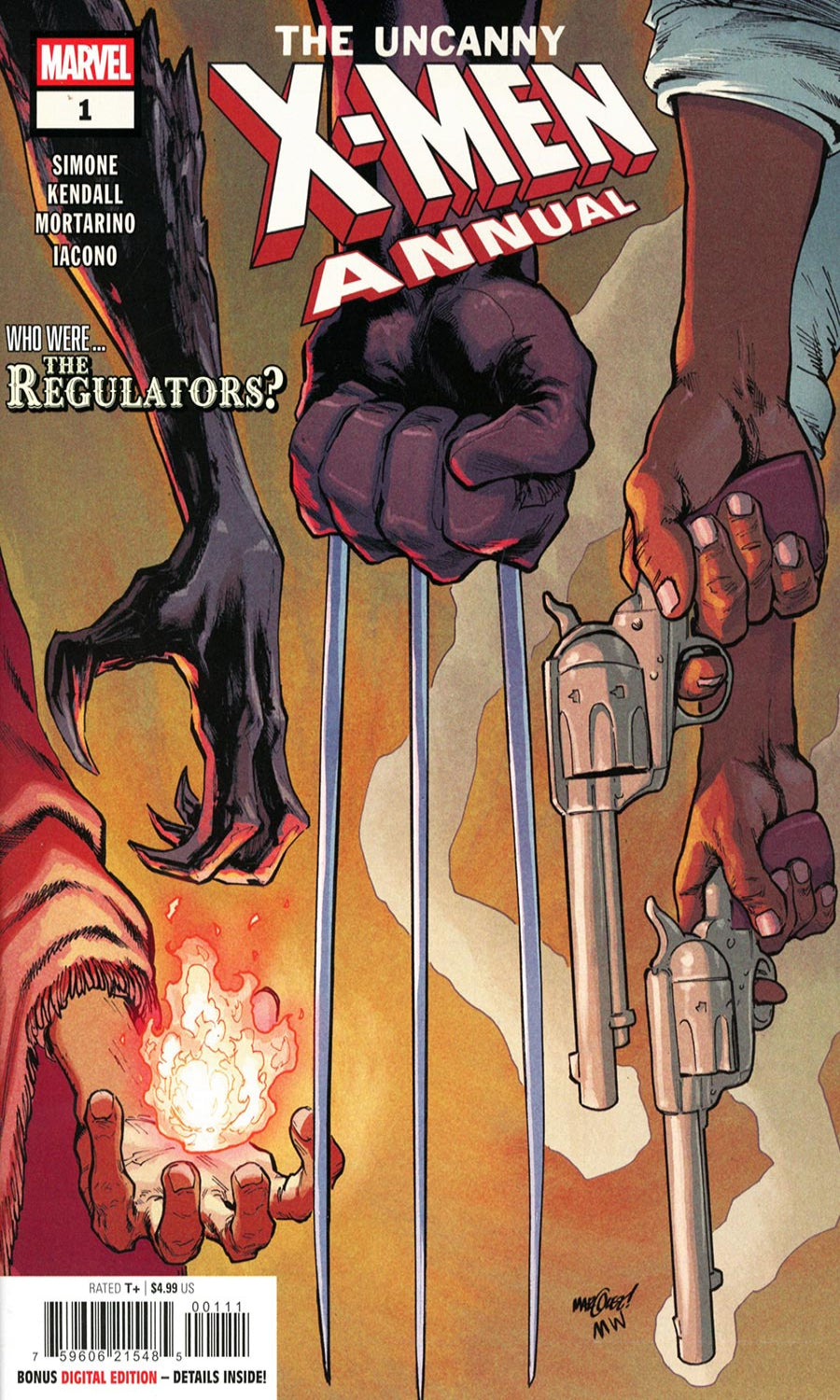 Comic book cover of 'The Uncanny X-Men Annual' featuring fists and guns.