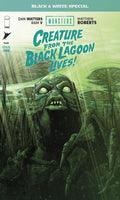 Comic book cover featuring a creature from the Black Lagoon with green text on a dark green background.