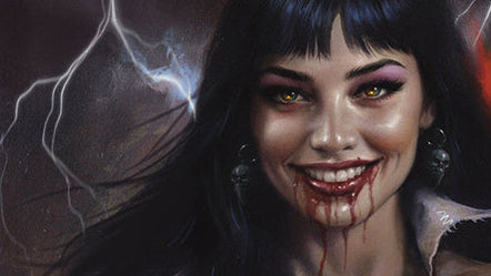 Comic book cover featuring a character with dark hair and red eyes, holding their chest with a visible eye.
