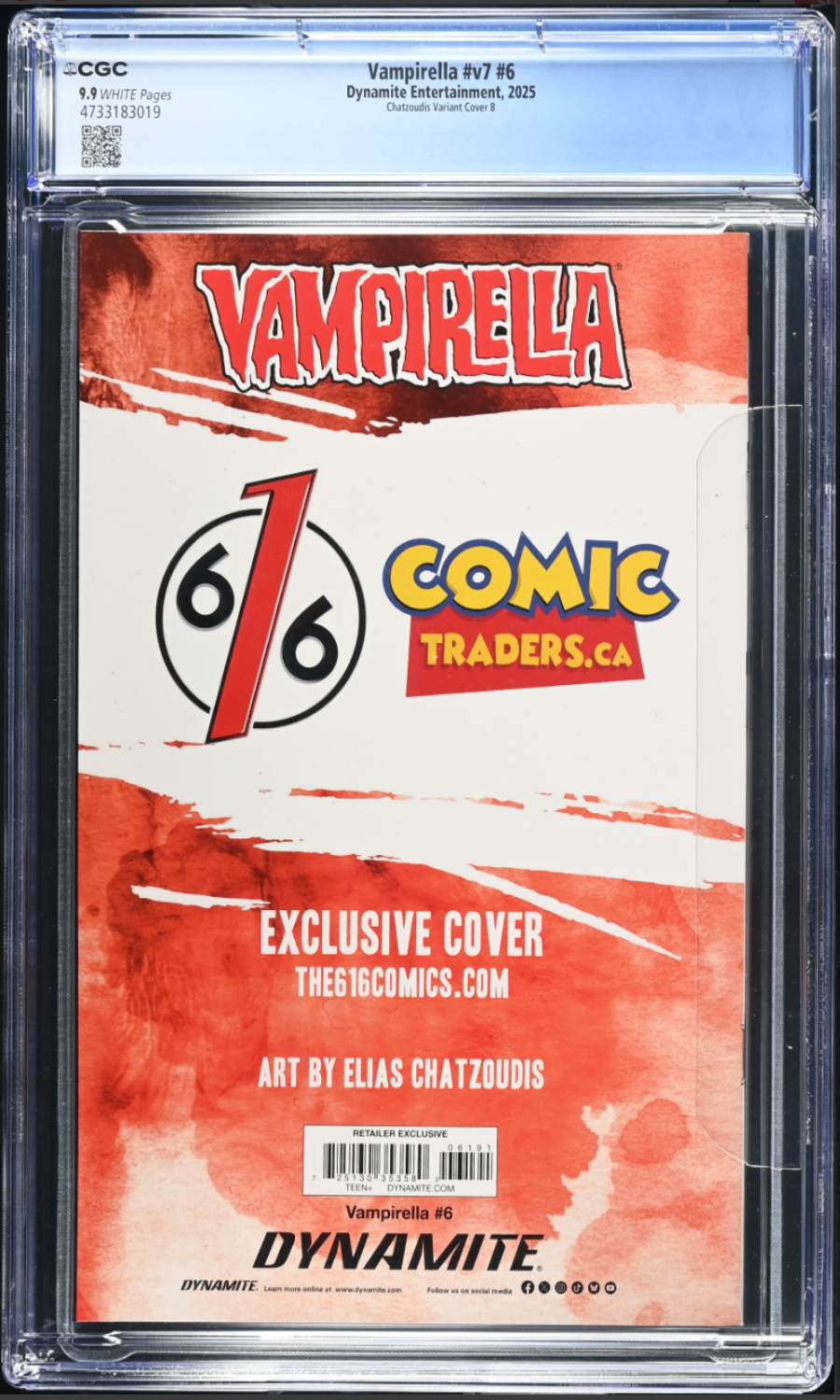 Comic book cover with 'Vampirella' branding and '66 Comic Traders' logo.