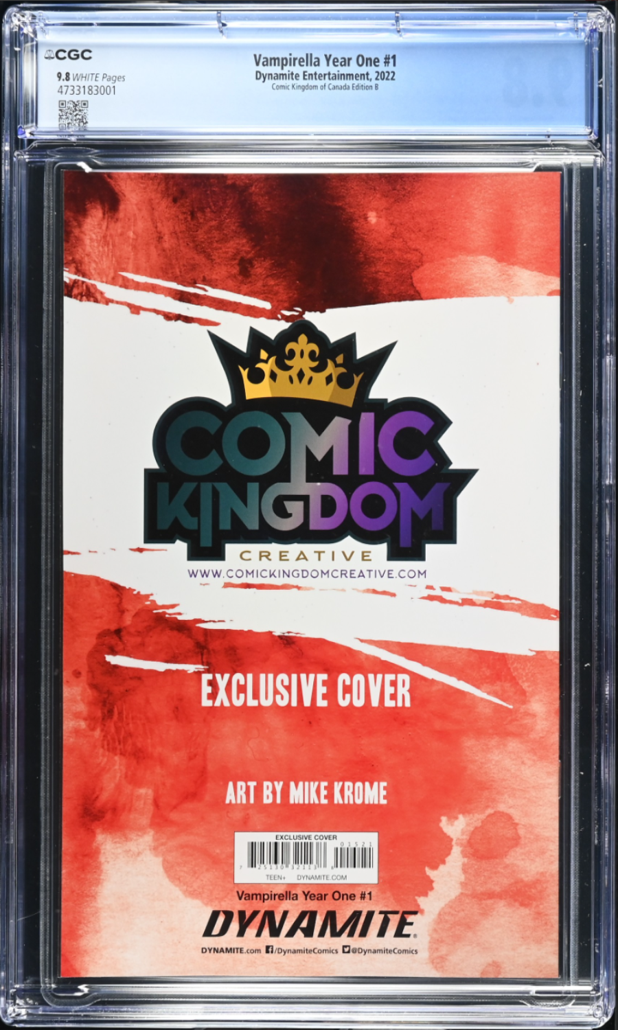 Comic book cover with 'Comic Kingdom Creative' branding and CGC grading label.