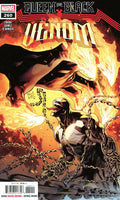 Marvel's Venom comic book cover, issue 260, titled 'Queen of Black'. The cover art features Venom in a black and white suit surrounded by chains and flames, with a large black silhouette looming in the background.