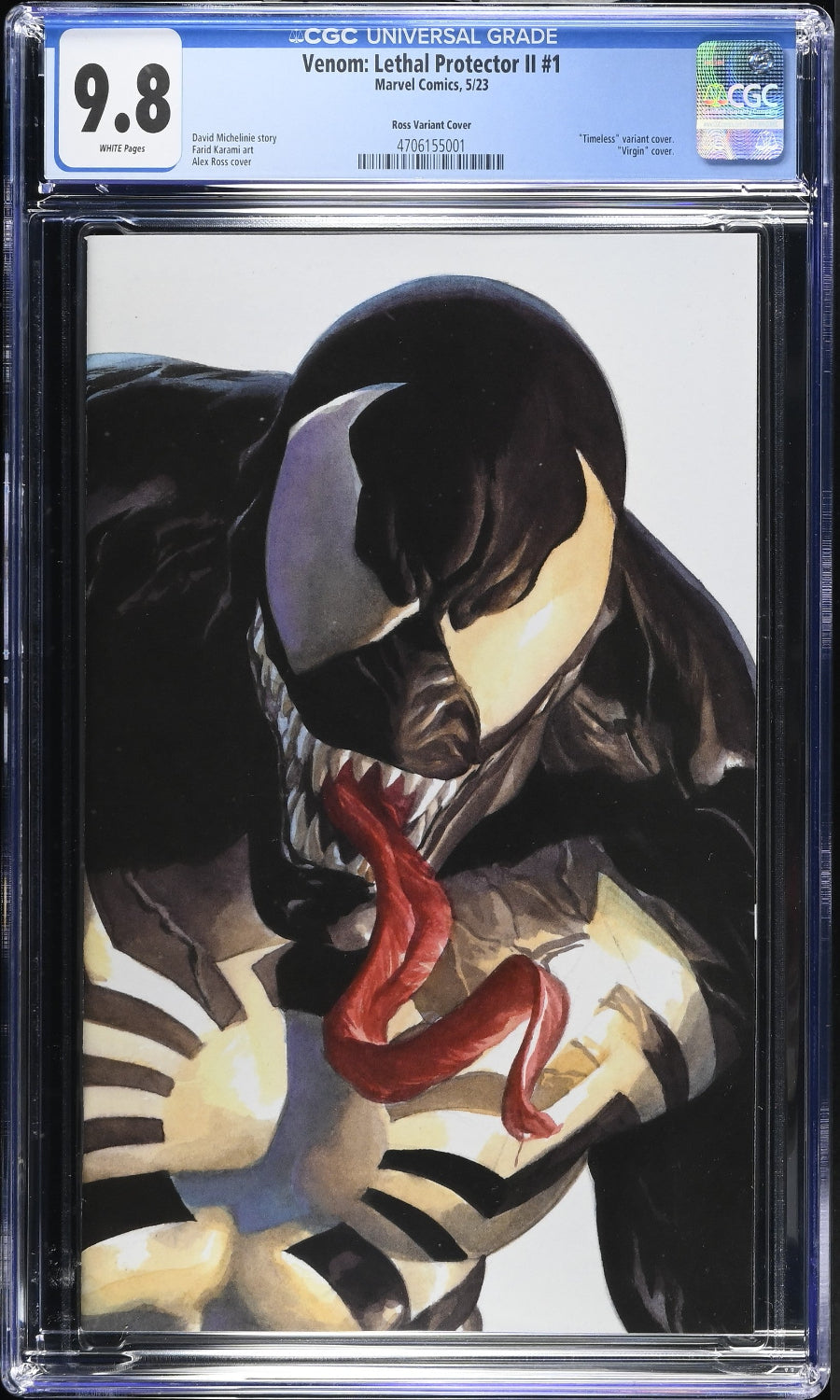 Comic book cover featuring Venom with a CGC grading label on top