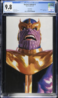 Comic book cover featuring Thanos with a CGC grading label on top