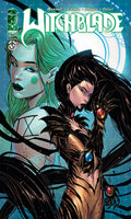 Comic book cover featuring two characters with a blue and black background