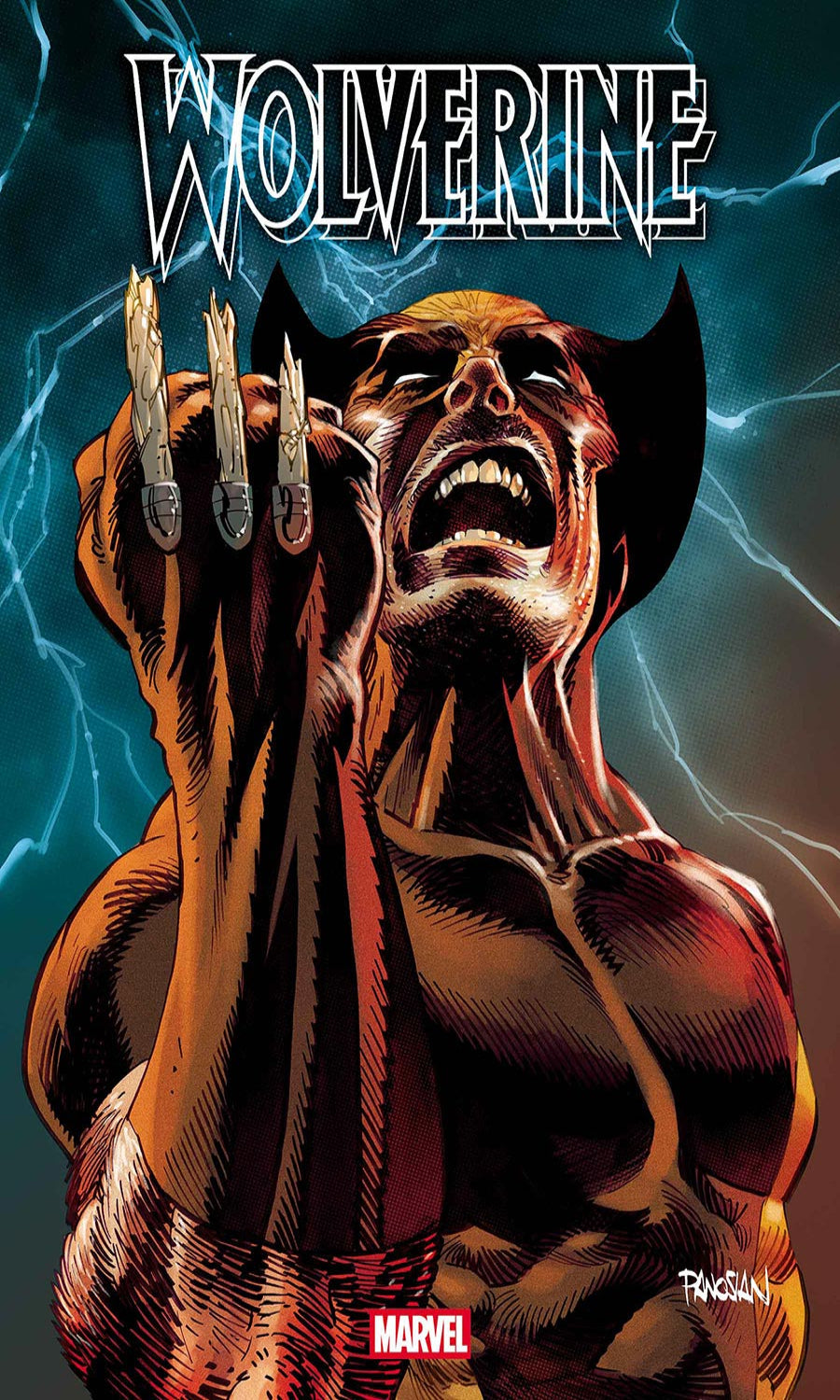 Comic book cover featuring Wolverine with claws extended against a dynamic background.