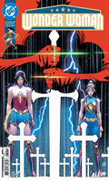 Comic book cover featuring Wonder Woman and another character with a red and blue color scheme.