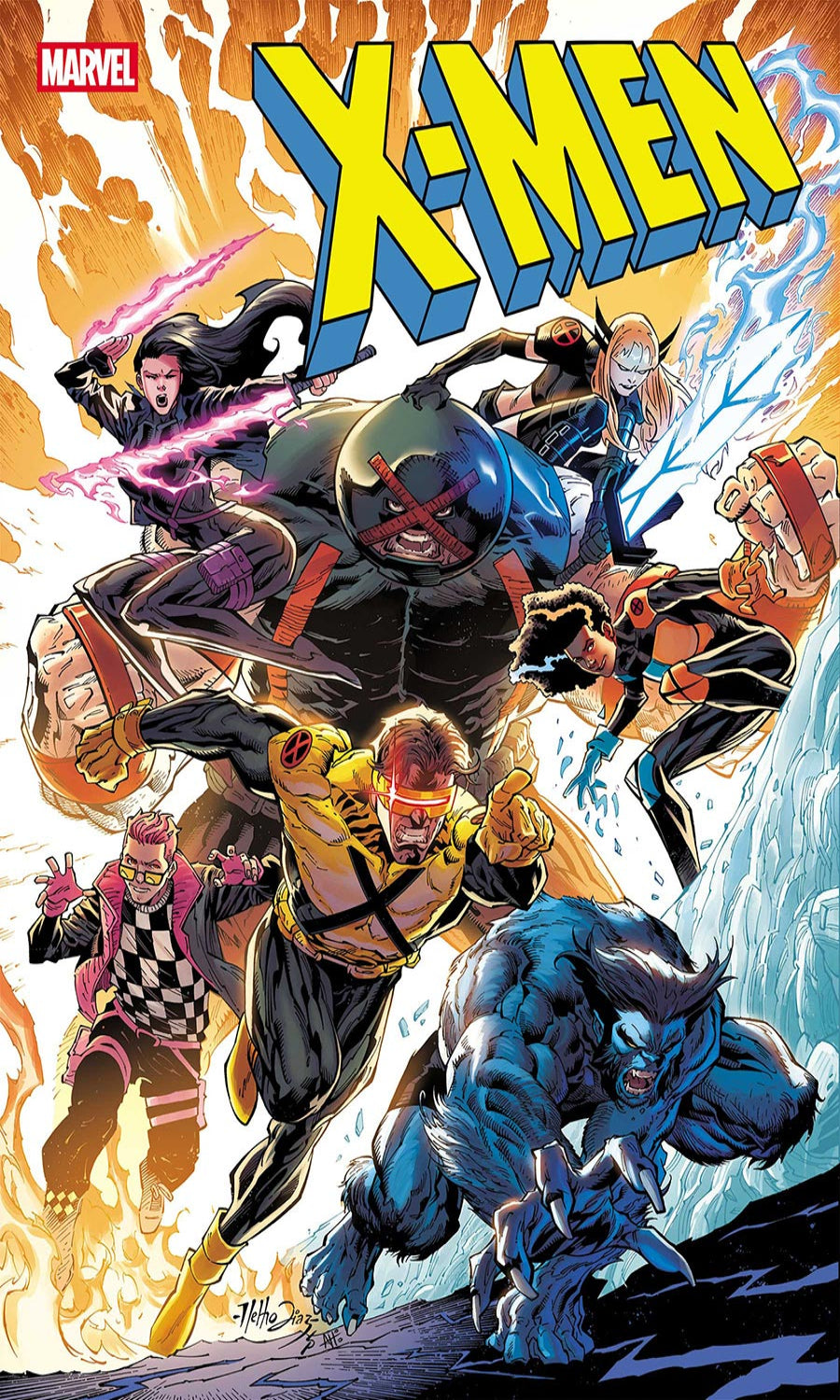 Comic book cover featuring X-Men with Marvel logo