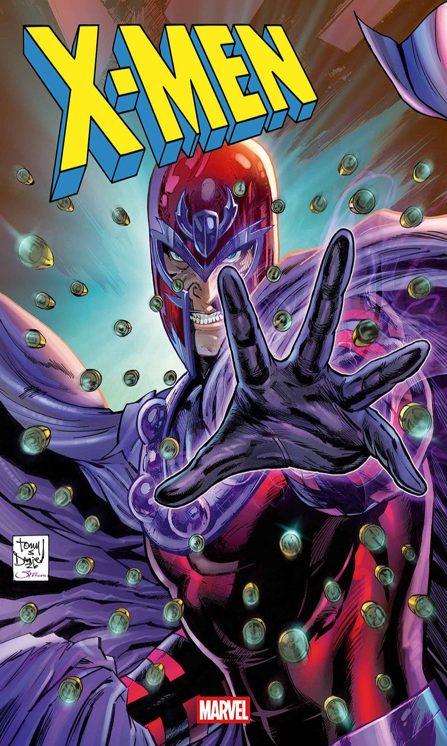 Comic book cover featuring a superhero character with 'X-Men' logo and Marvel branding.