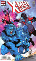 Front cover of Marvel's X-Men United #6 comic book, featuring blue and pink illustrated characters in an action scene with the large X-Men United title at the top.