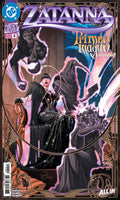 Comic book cover featuring a character in a dark outfit with a mystical design