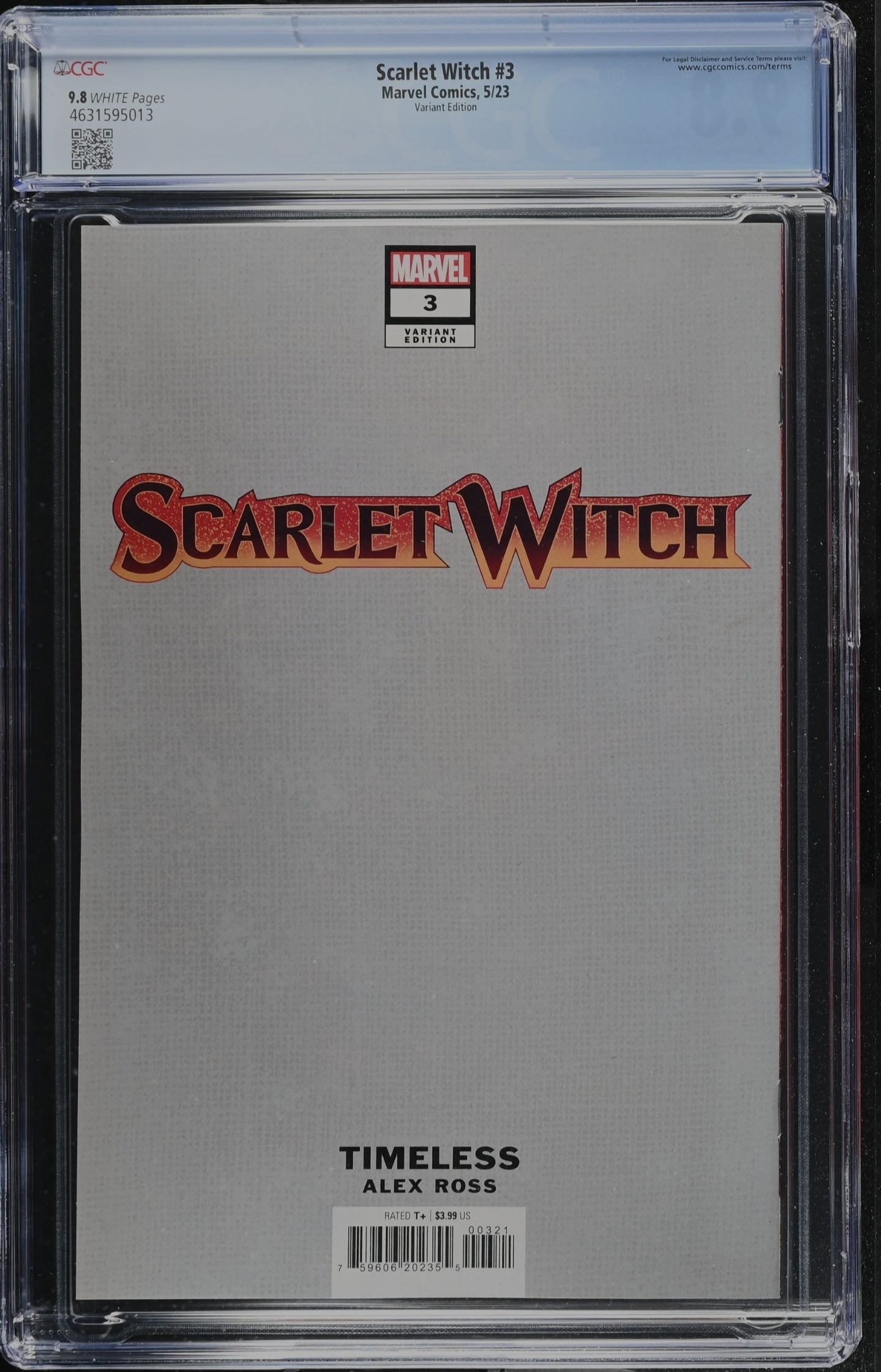 Scarlet Witch #3 (Timeless Virgin Variant) CGC 9.8 image 1