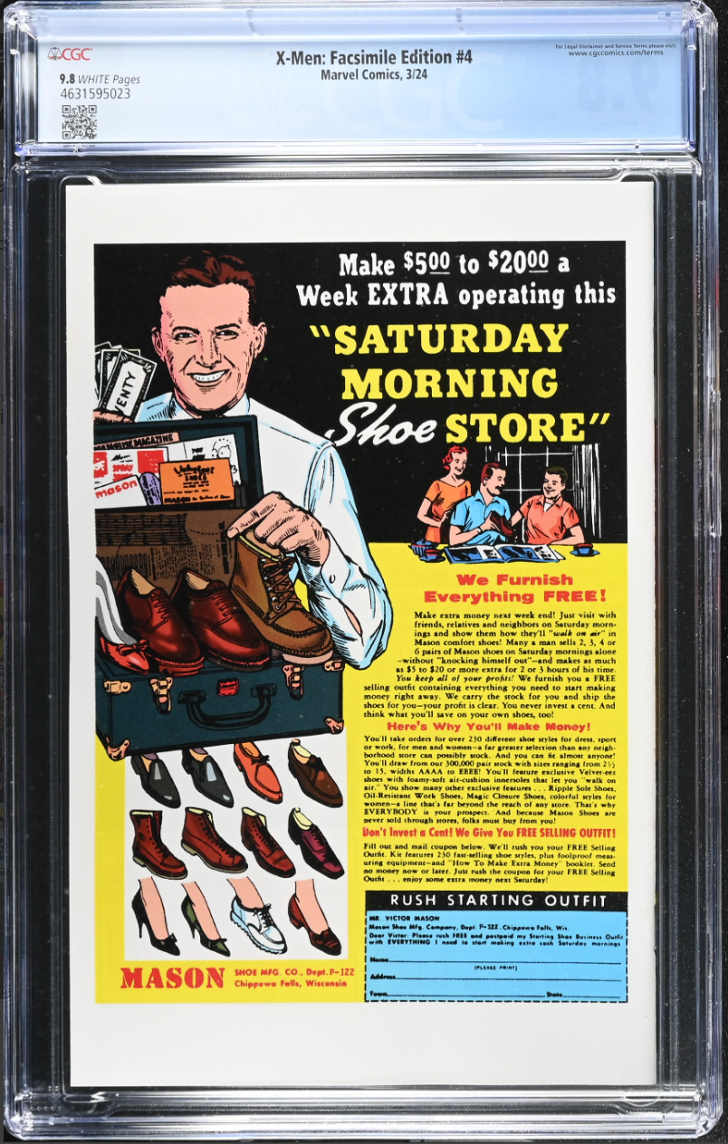 X-Men #4 (Facsimile Variant) CGC 9.8 image 1